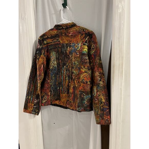 Chadwick’s Multicolor Button Up Quilted Jacket Reversible Sz L - Picture 5 of 7